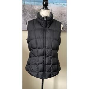 Eddie Bauer women's classic black puffer down vest, size medium, EB650b